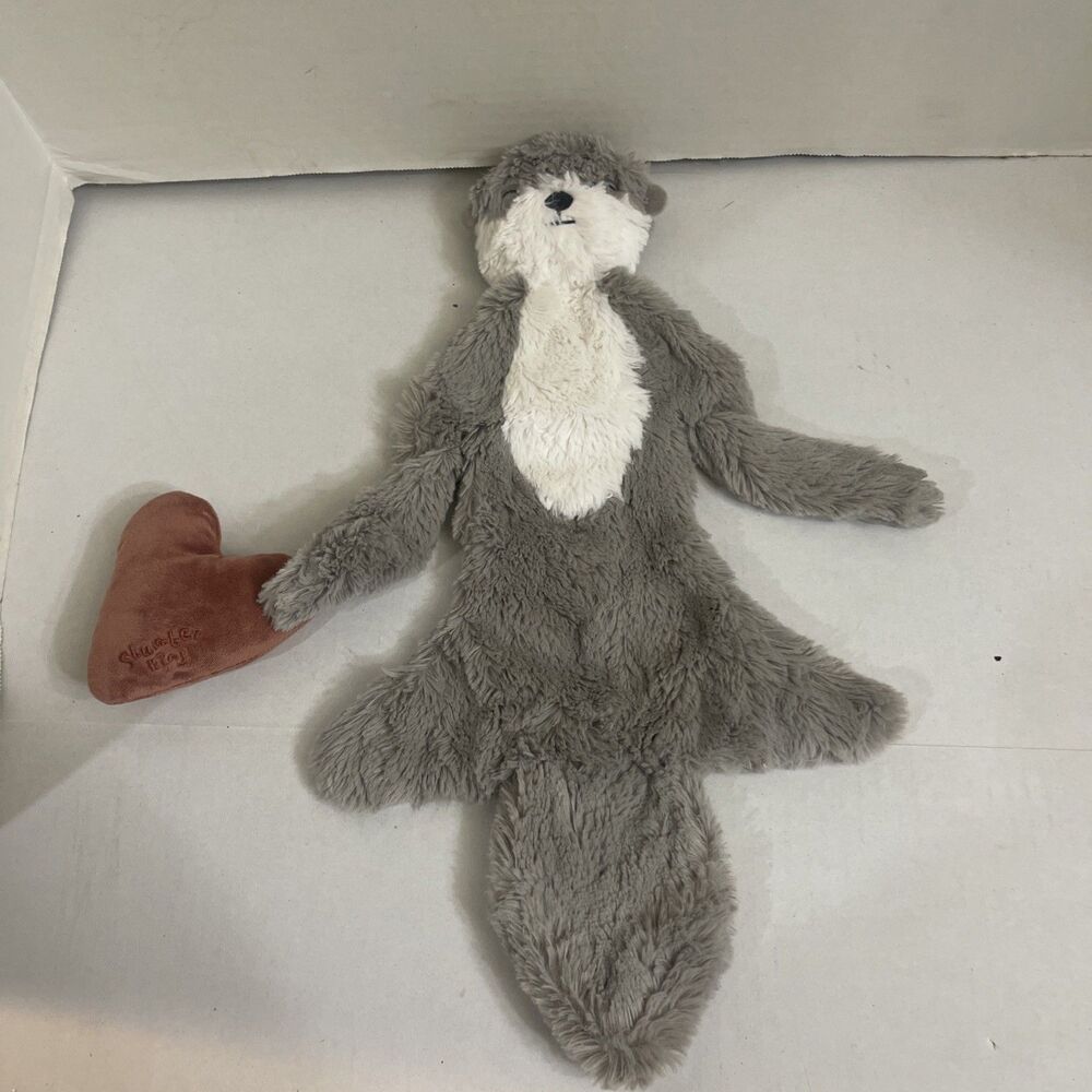 Slumberkins Otter Plush Lovey Security Blanket Heart Soft Flat 17”